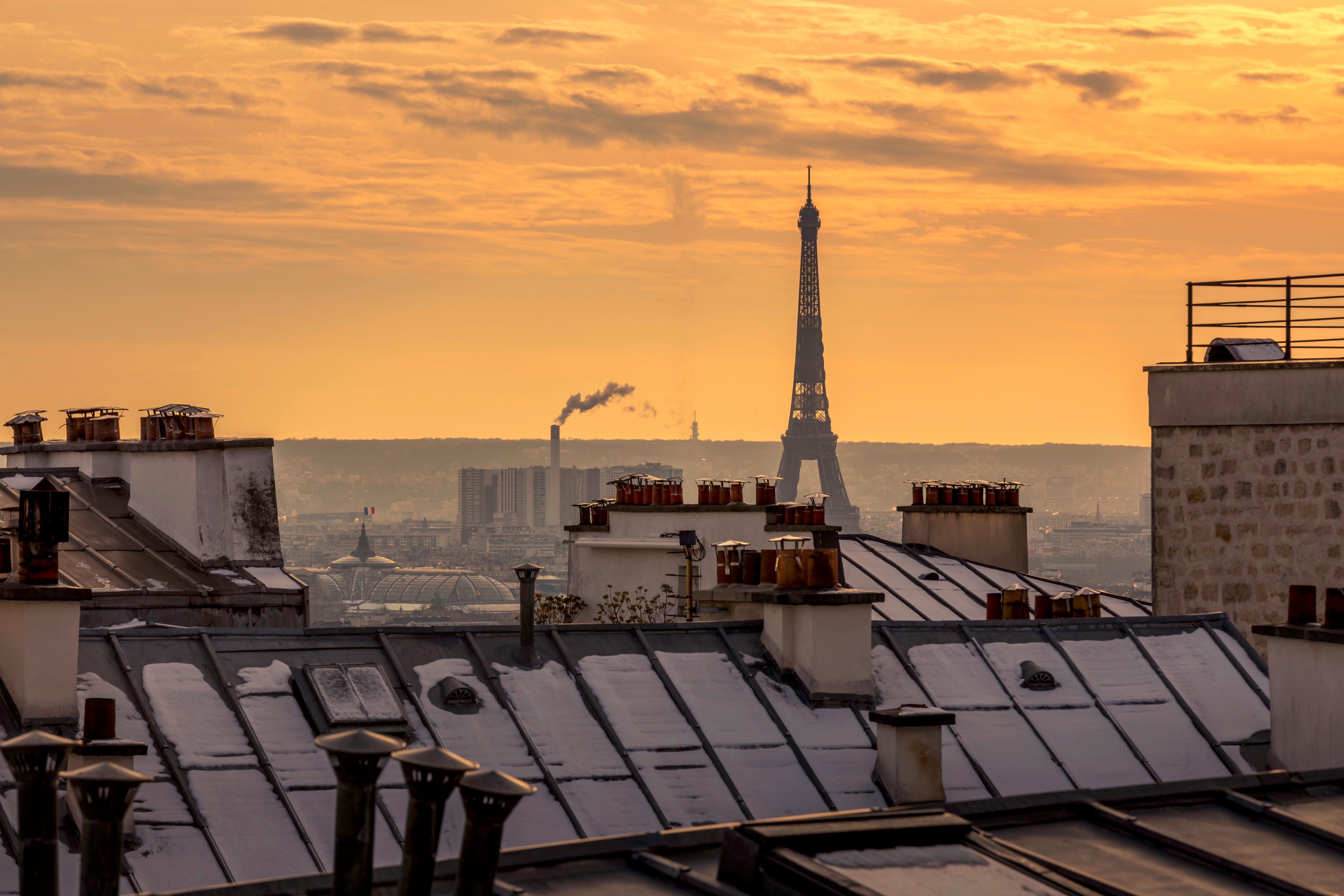 Morning light in Paris hotel room